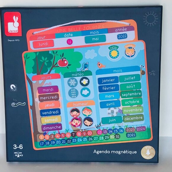 Agenda Magnetique Une Belle Journee - En Bois New Sealed For Age 3+ - Picture 10 of 16